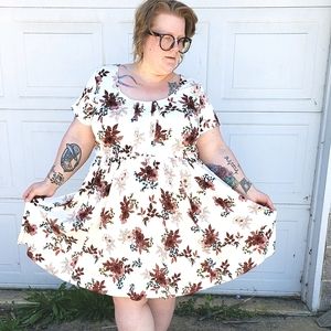 Torrid White with floral design dress